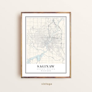Saginaw Michigan map, Saginaw MI map, Saginaw city map, Saginaw print, Saginaw poster, Saginaw art, Saginaw map
