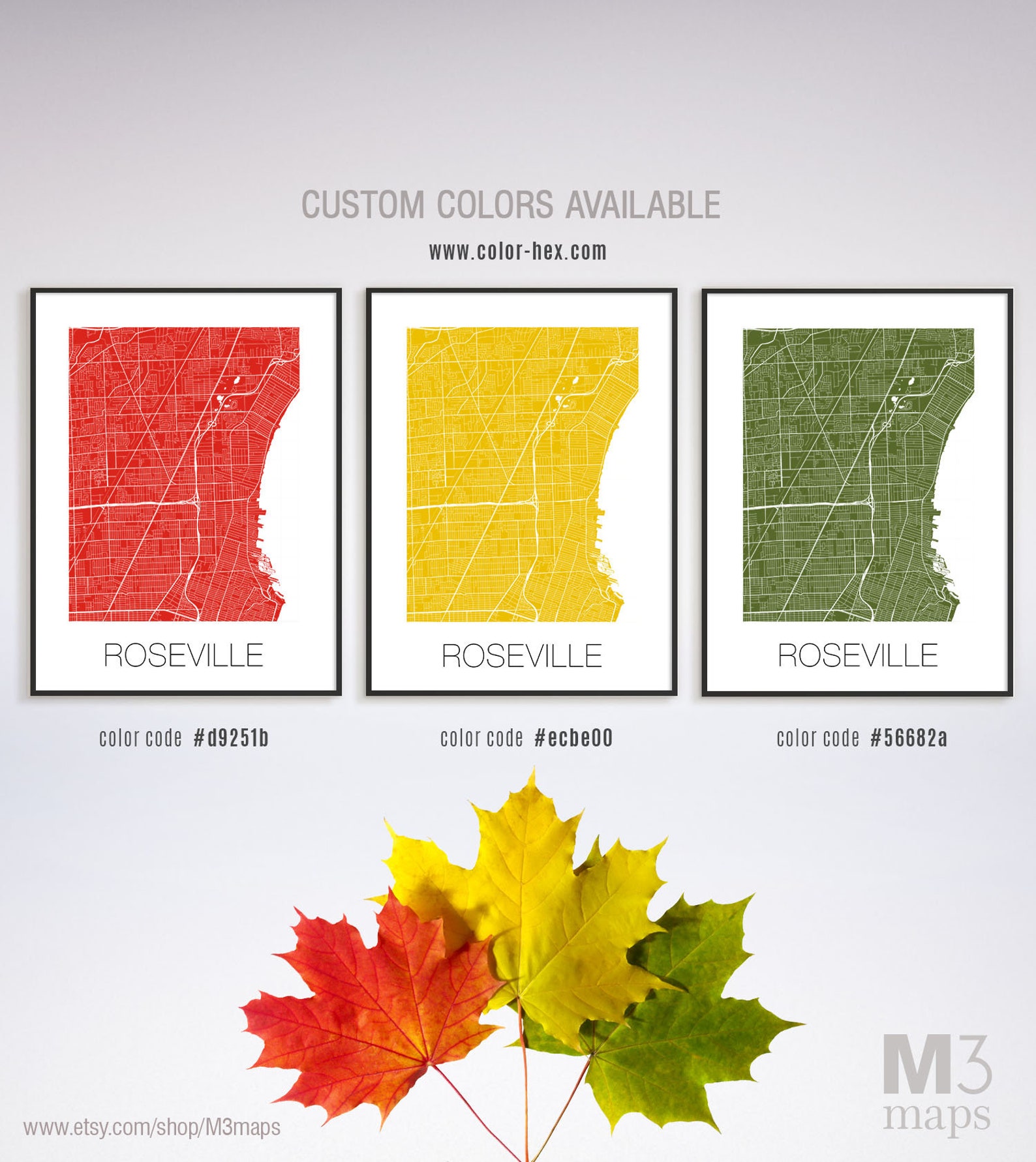 Roseville Michigan Roseville MI Map Roseville Map Roseville Etsy