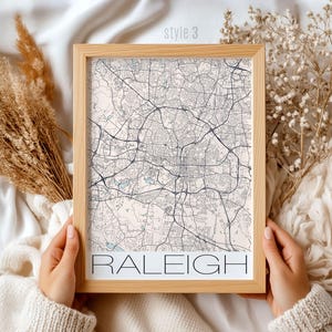Raleigh North Carolina Map Gift | Custom City Wall Art, Unique NC Home Decor, Perfect Raleigh Souvenir & Housewarming Present