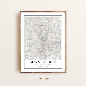 Minneapolis City Map Art Print: Minnesota Home Decor