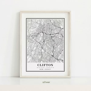 Clifton New Jersey Map, Clifton NJ Map, Clifton City Map, Clifton Print ...