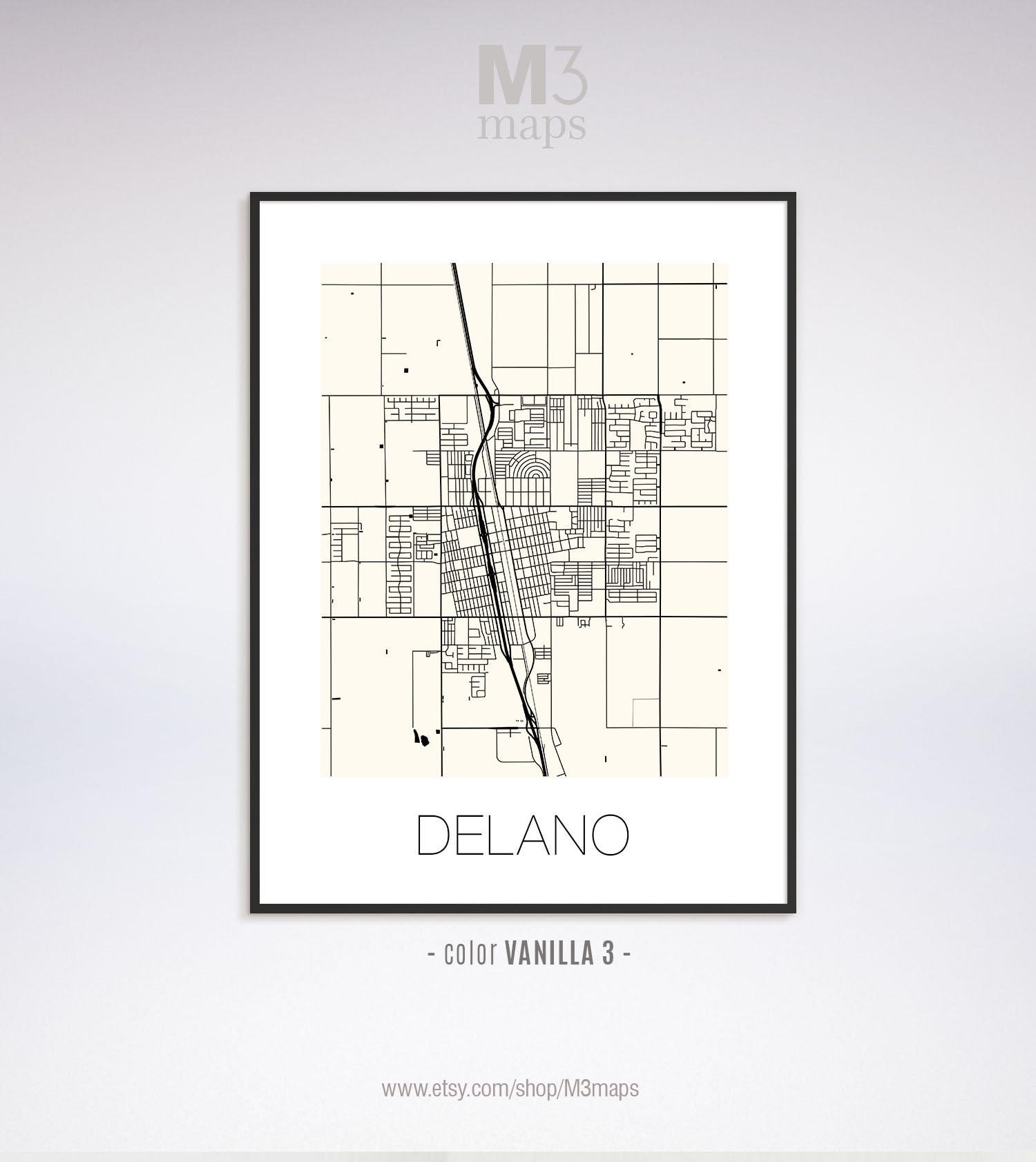 Delano California Delano CA Map Delano Map Delano Print Etsy