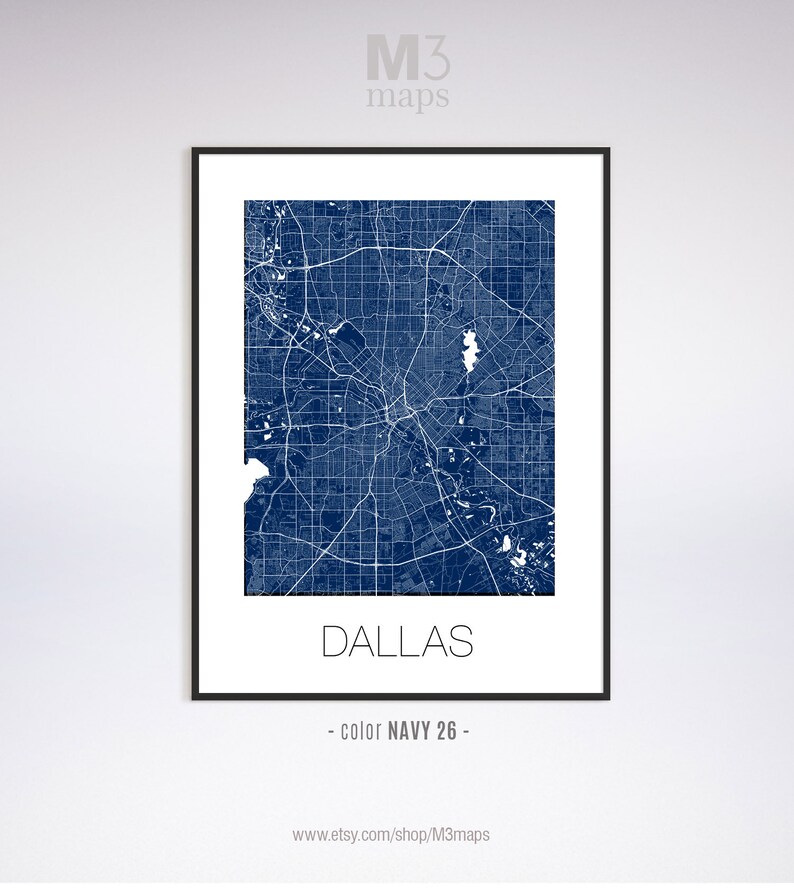 Dallas Texas Dallas IL Map Dallas Map Dallas Print Dallas Etsy
