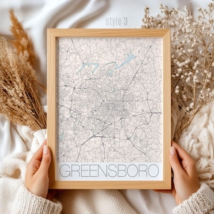 Greensboro North Carolina Map Gift | Custom City Art Print | Unique Home Decor | Personalized NC Wall Map | Birthday & Housewarming Present