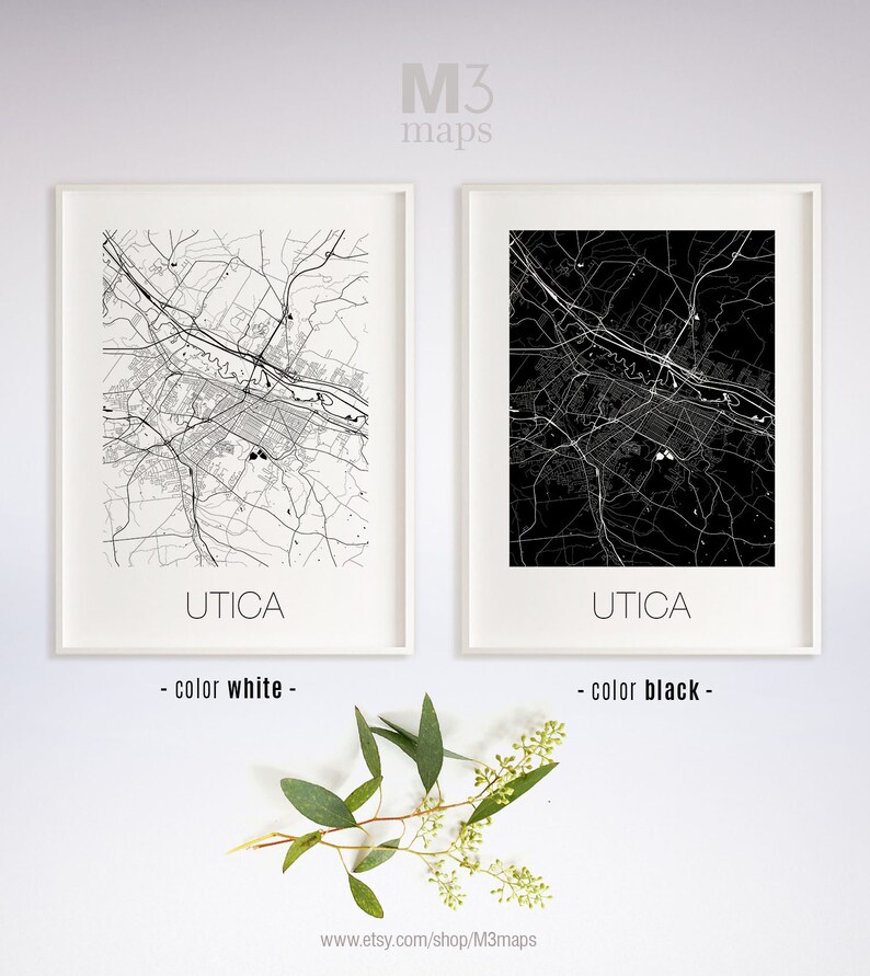 Utica New York Utica NY Map Utica Map Utica Print Utica Etsy