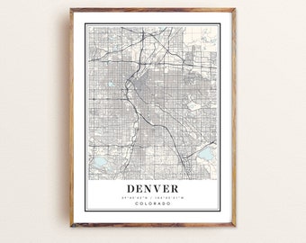 Denver Colorado Map Art Print: Custom City Map