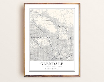 Glendale Arizona Retro Art Print, Glendale Wall Art Illustration