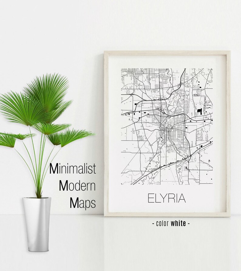 Elyria Ohio Elyria OH Map Elyria Map Elyria Print Elyria Etsy