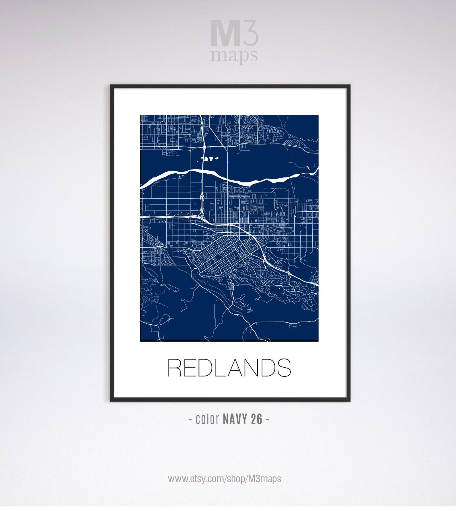 Redlands California Redlands CA Map Redlands Map Redlands - Etsy