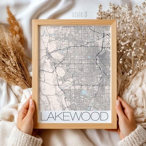Lakewood Colorado-kaartcadeau | Aangepaste stadsmuurkunst, kaartprint Lakewood CO, uniek housewarming- of verjaardagscadeau, woondecoratie