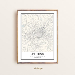 Athens Georgia map, Athens GA map, Athens city map, Athens print, Athens poster, Athens art, Athens map, Custom city map
