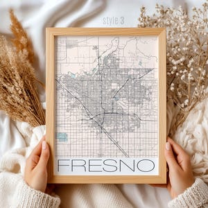 Fresno California Map Gift | Custom City Art Print | Unique Home Decor | Fresno Wall Map Poster | Local Travel Keepsake