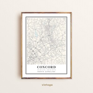 Concord North Carolina Map Art Print: Custom City Map