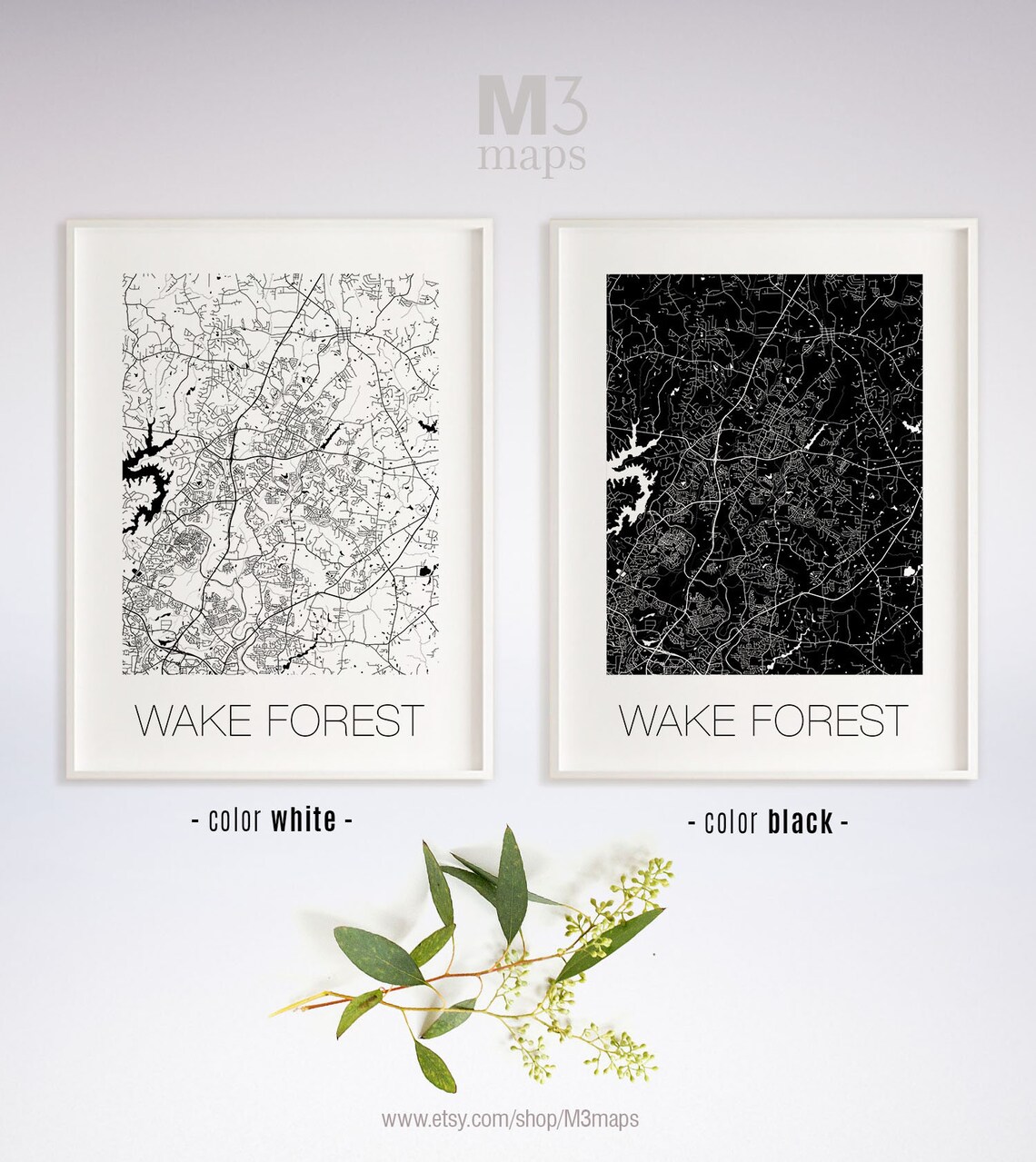 Wake Forest North Carolina Wake Forest SC Map Wake Forest Etsy