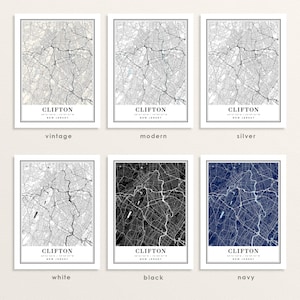 Clifton New Jersey Map, Clifton NJ Map, Clifton City Map, Clifton Print ...
