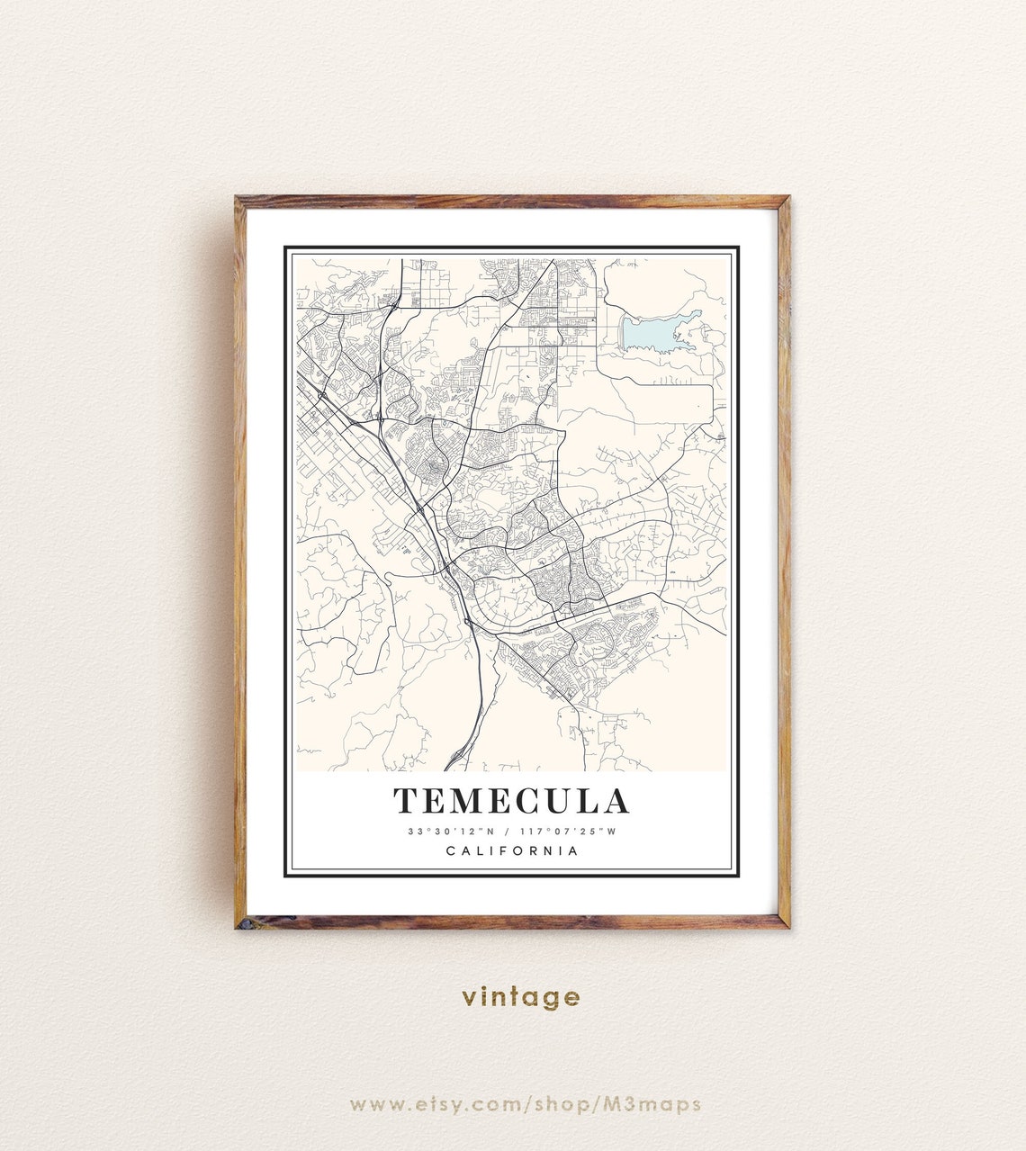 Temecula California Map Temecula CA Map Temecula City Map Etsy