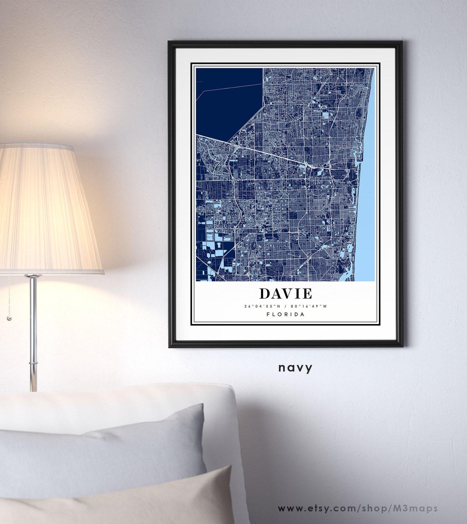 Davie Florida Map Davie FL Map Davie City Map Davie Print - Etsy