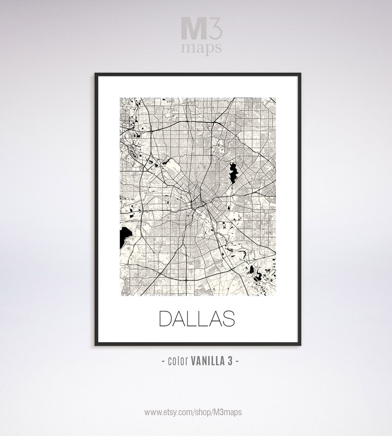 Dallas Texas Dallas IL Map Dallas Map Dallas Print Dallas Etsy