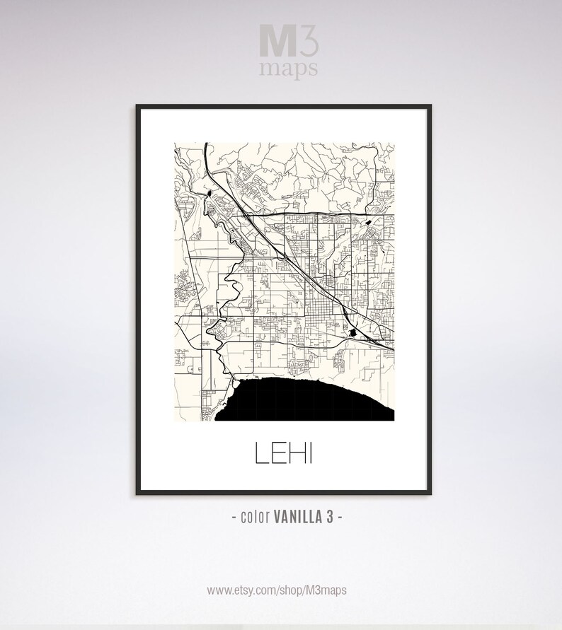 Lehi Utah Lehi UT Map Lehi Map Lehi Print Lehi Poster - Etsy