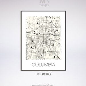 Columbia Missouri, Columbia MO Map, Columbia Map, Columbia Print ...