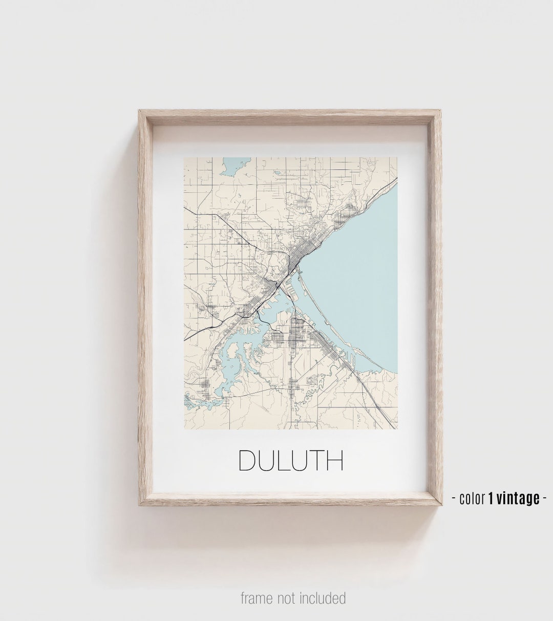 DULUTH MN City Map Poster, Duluth Minnesota Street Map Print