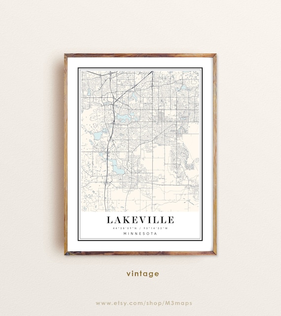 Lakeville Minnesota Map Lakeville MN Map Lakeville City Map Etsy