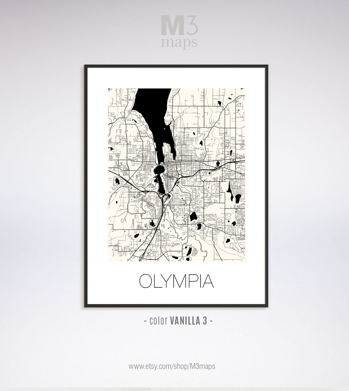 Olympia Washington Olympia WA Map Olympia Map Olympia | Etsy