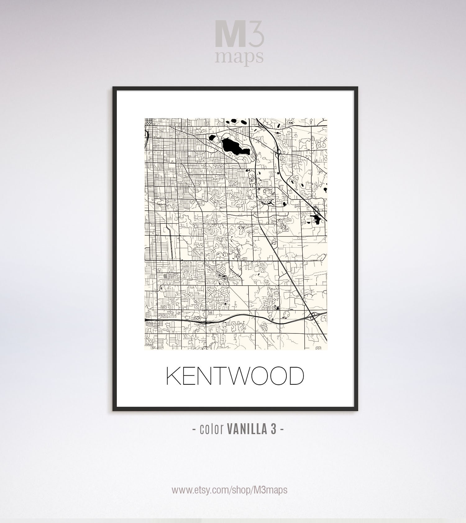Kentwood Michigan Kentwood MI Map Kentwood Map Kentwood Etsy