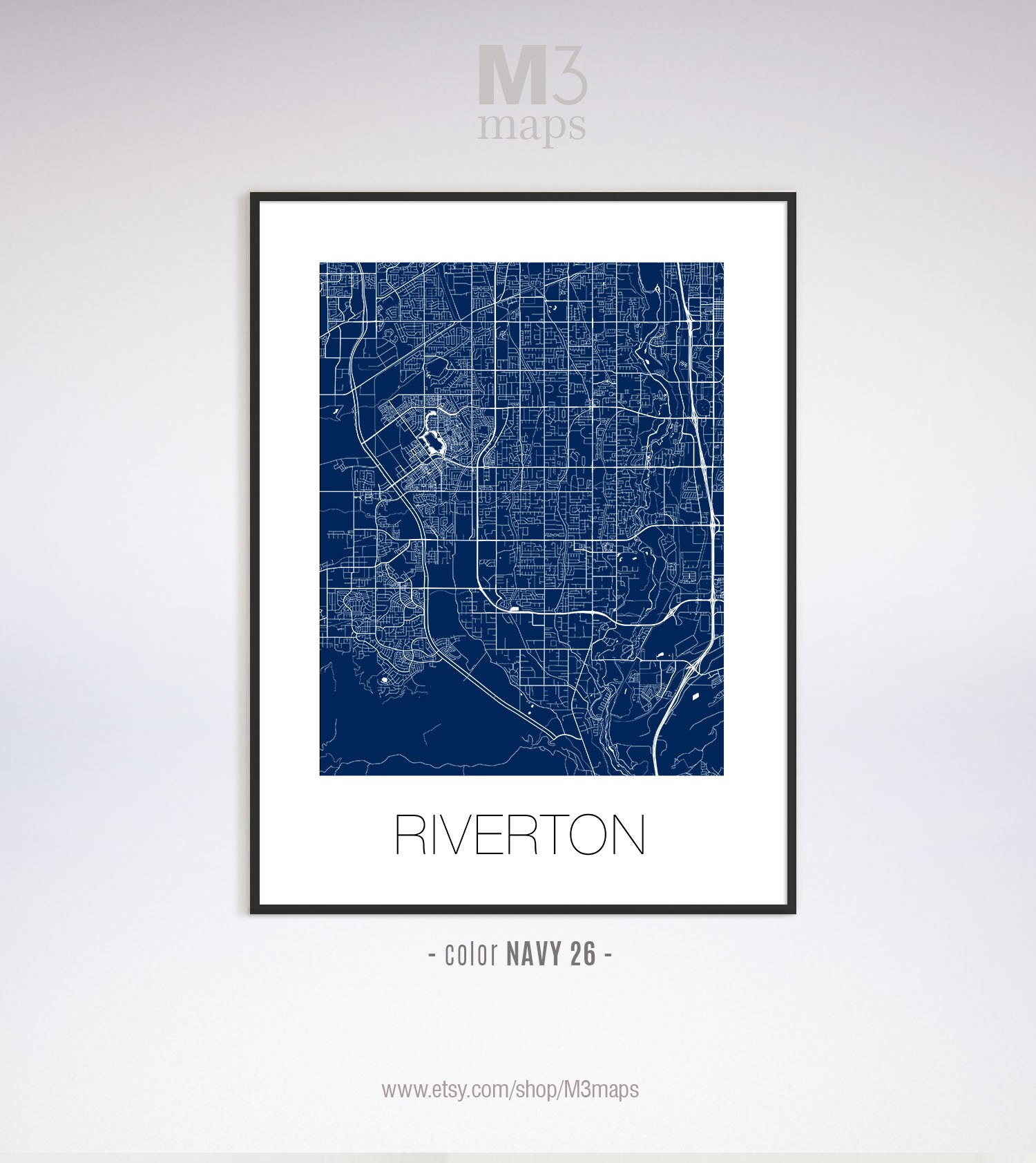 Riverton Utah Riverton UT Map Riverton Map Riverton Print Etsy