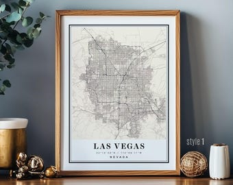 Las Vegas NV Nevada carte art mural ville affiche impression décor