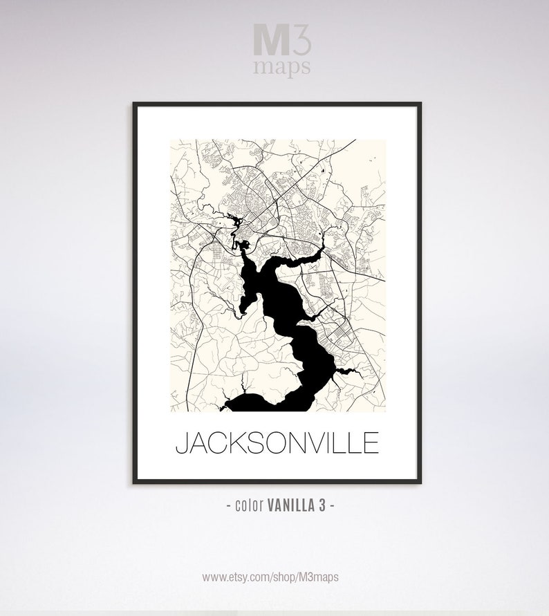 Jacksonville North Carolina Jacksonville NC Map Jacksonville Etsy
