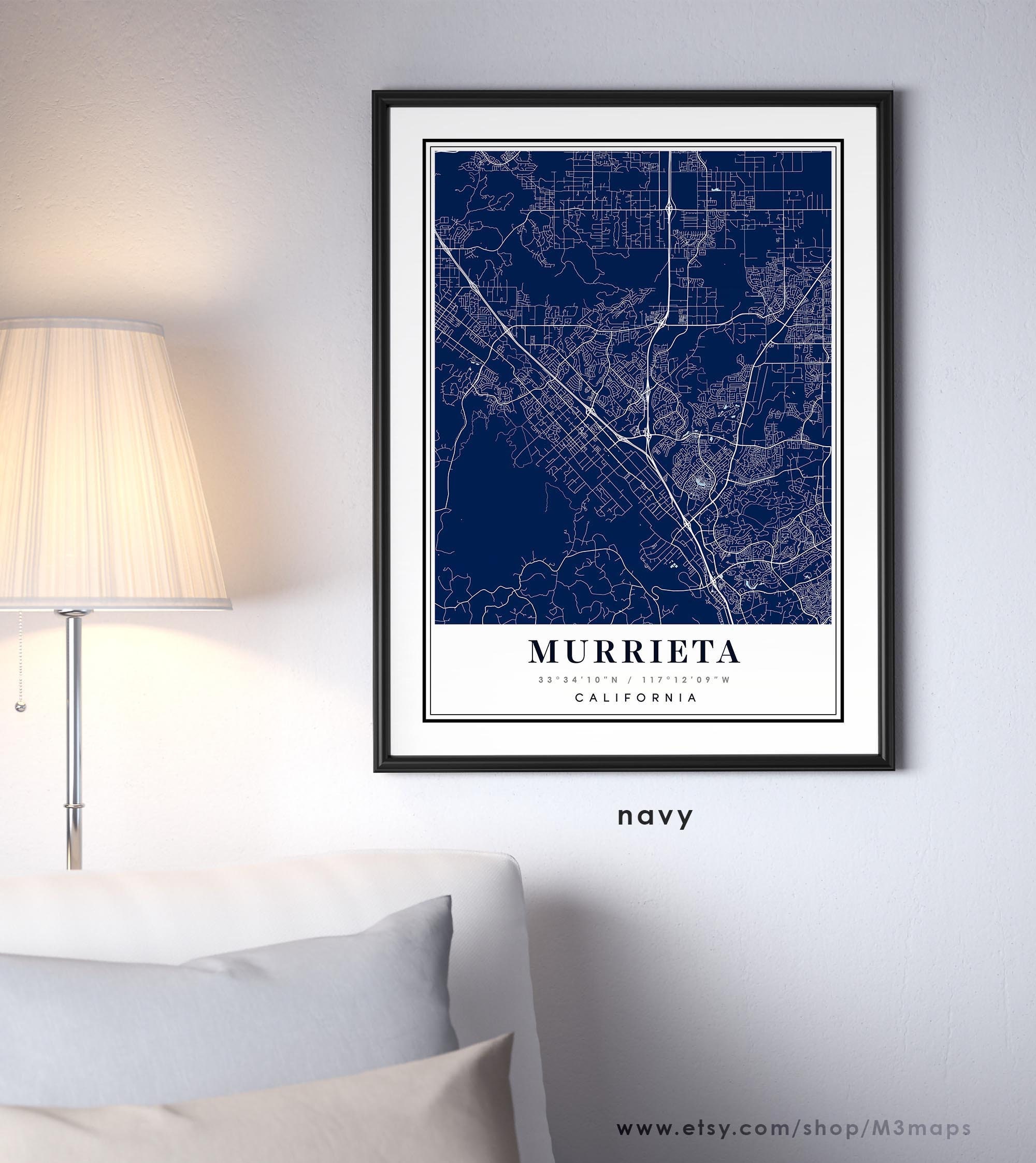 Murrieta California map Murrieta CA map Murrieta city map | Etsy