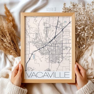 Vacaville California Map Gift, Custom City Wall Art, Unique Local Home Decor, Vacaville Souvenir, Personalized Travel Keepsake