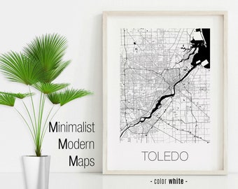 Toledo Ohio, Toledo OH map, Toledo map, Toledo print, Toledo poster, Toledo wall art, Christmas gifts ideas