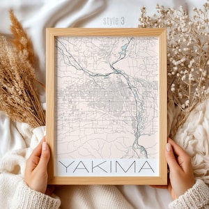 Yakima Washington Map Gift - Unique City Map Art Print, Outdoor Enthusiast Wall Decor, Travel Souvenir, Home Office Decoration