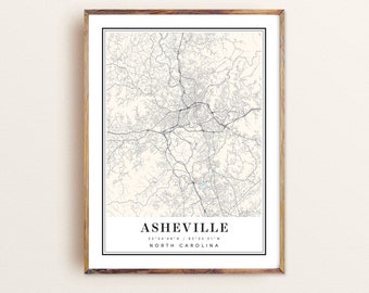 Asheville NC Map Art Print: Custom City Map