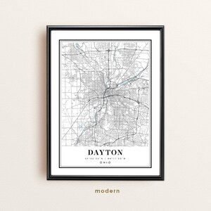 Dayton Ohio Map Dayton OH Map Dayton City Map Dayton Print | Etsy