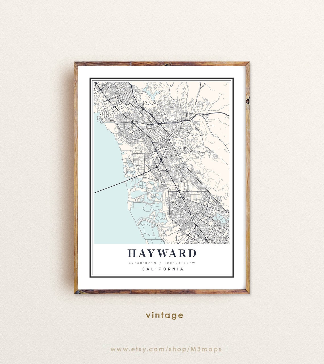 Hayward California map Hayward CA map Hayward city map | Etsy