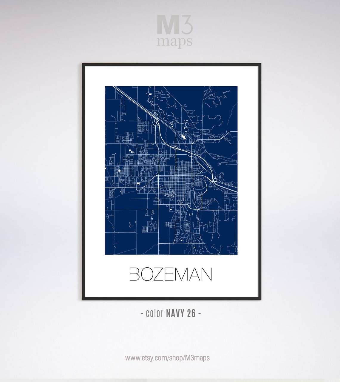 Bozeman Montana Bozeman MT Map Bozeman Map Bozeman Print - Etsy