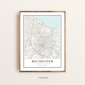 Rochester New York map, Rochester NY map, Rochester city map, Rochester print, Rochester poster, Rochester art, Rochester map, Custom map