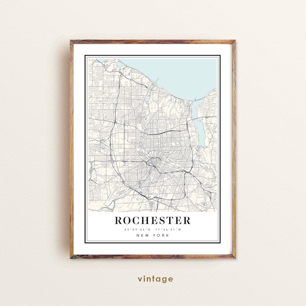 Rochester Map Etsy