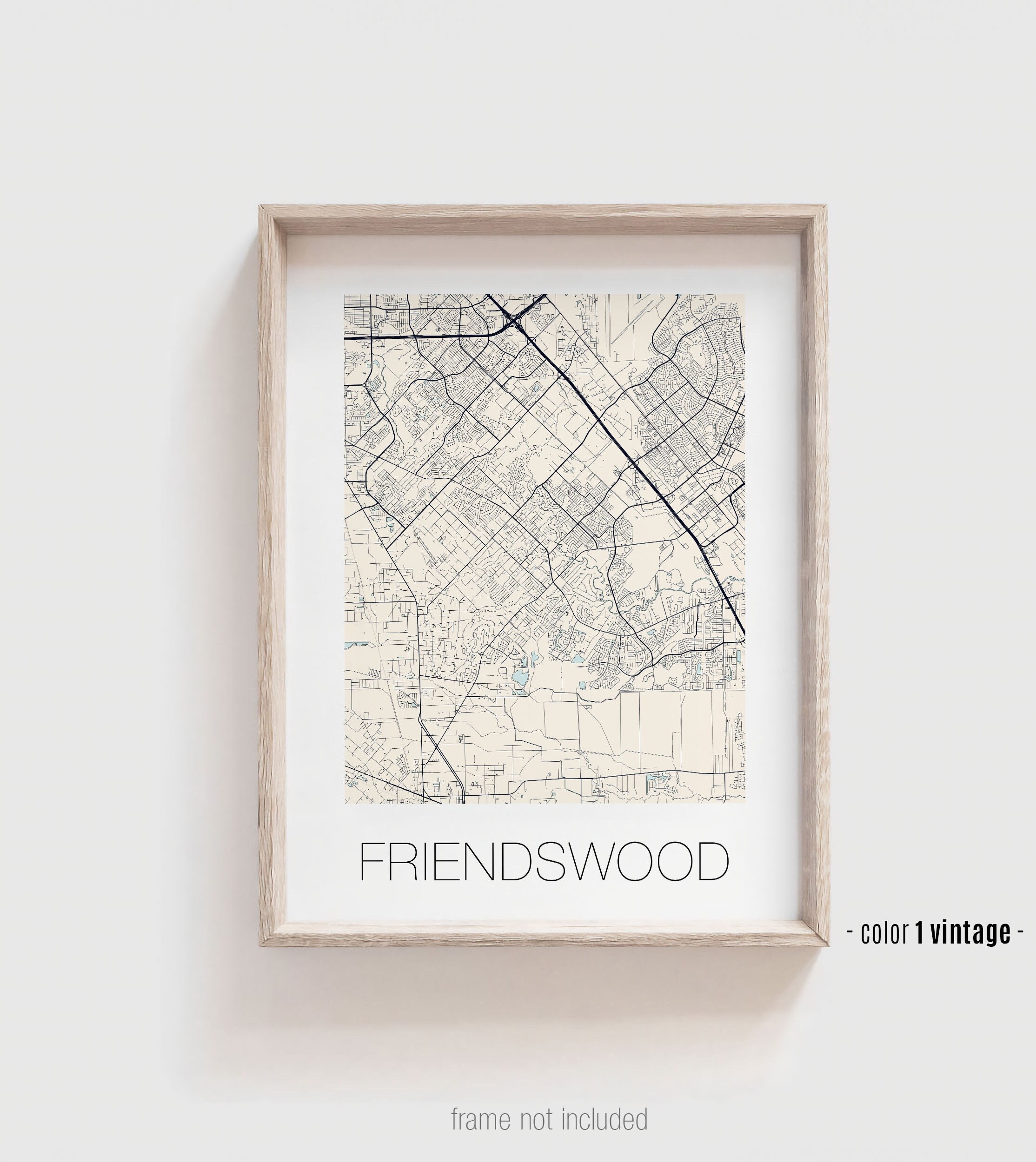friendswood FRIENDSWOOD TX City Map Poster, Friendswood Texas Street Map Print  Personalized Modern and Contemporary Art - Etsy