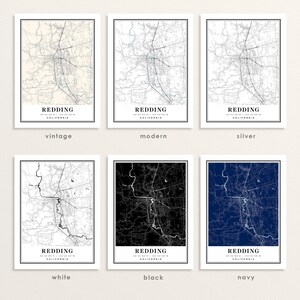 Redding California Map, Redding CA Map, Redding City Map, Redding Print ...