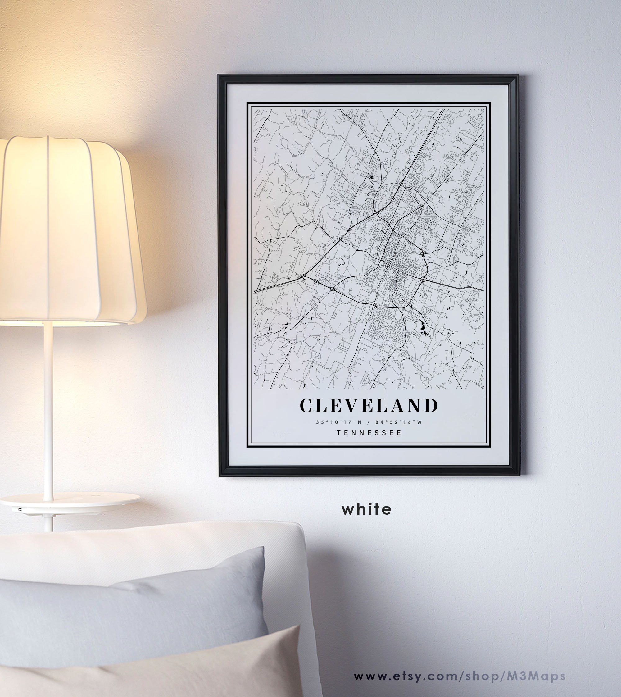 Cleveland Tennessee Map Cleveland TN Map Cleveland City Map - Etsy