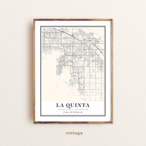 Carte de La Quinta en Californie, carte de La Quinta en Californie, plan de la ville de La Quinta, impression de La Quinta, affiche de La Quinta, art de La Quinta, carte de La Quinta