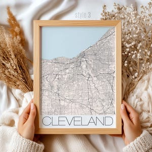 Cleveland Ohio Map Wall Art – Detailed City Print, Unique Gift for Locals & Visitors, Home Decor, Cleveland Map Poster, Ohio State Map Gift