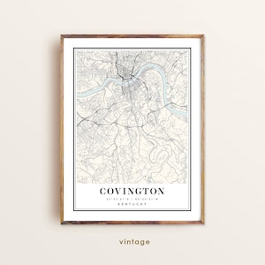 Covington Kentucky map, Covington KY map, Covington city map, Covington print, Covington poster, Covington art, Covington map