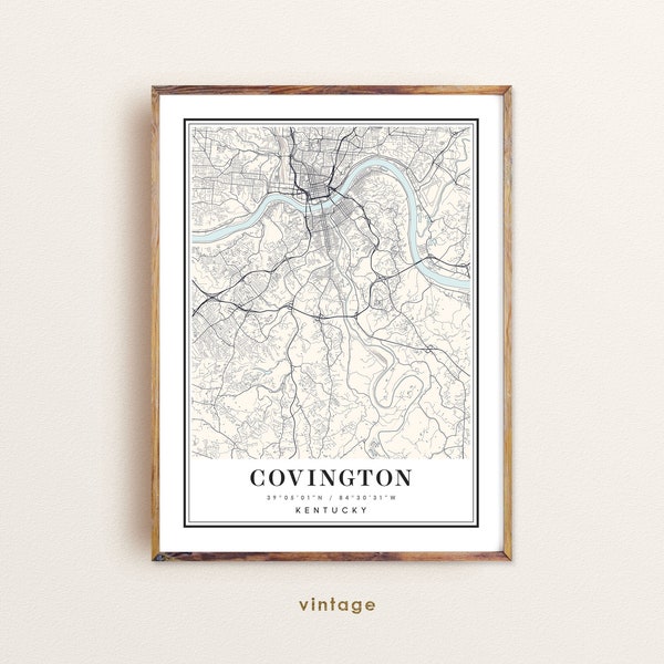 Covington Kentucky map, Covington KY map, Covington city map, Covington print, Covington poster, Covington art, Covington map