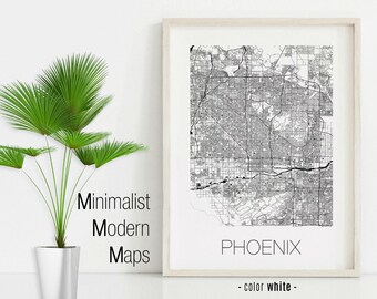 Phoenix Arizona, Phoenix AZ map, Phoenix map, Phoenix print, Phoenix poster, Phoenix wall art, Christmas gifts ideas