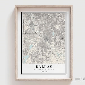 Dallas TX Map Print - Dallas Texas City Poster - Personalized Modern and Contemporary Art